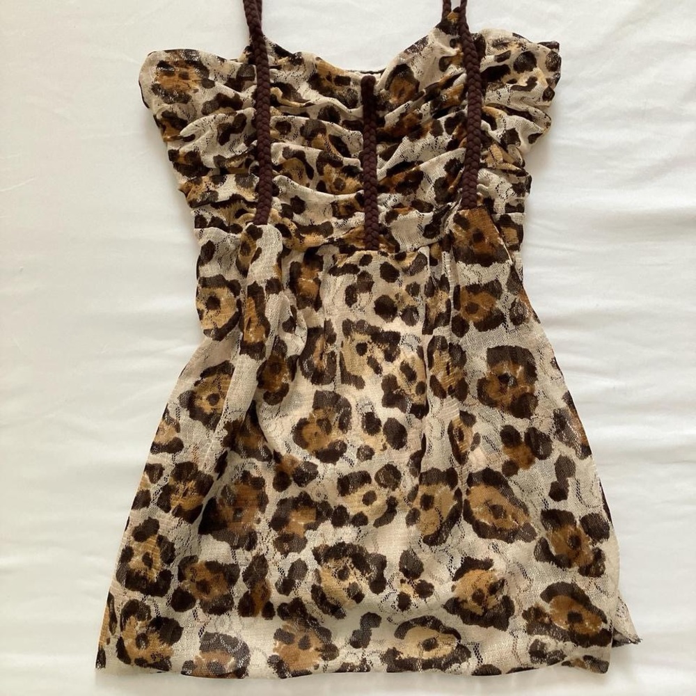 Leopard Print top with Braided Straps
